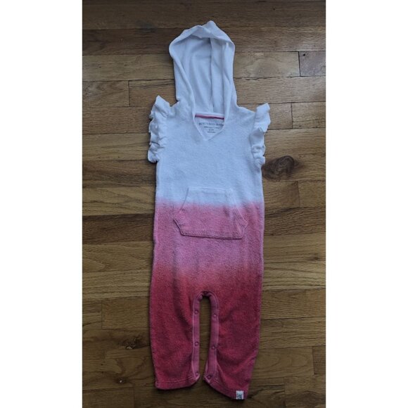 Burts Bees 6-9M Ombré Hooded Terry Romper Cover Up - Picture 1 of 4